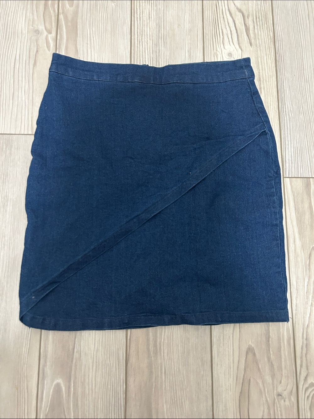 Stoosh Navy Diagonal Wrap Mini Skirt